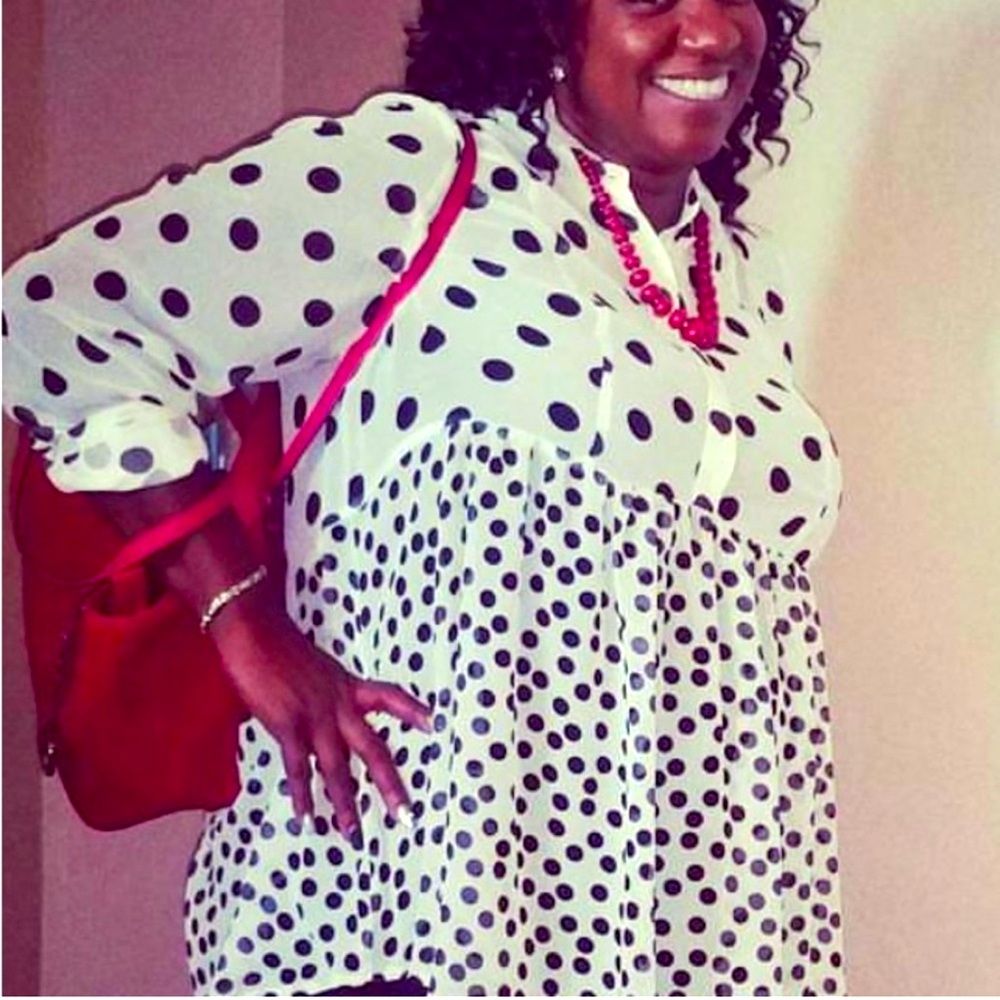 Lane Bryant polka dot top